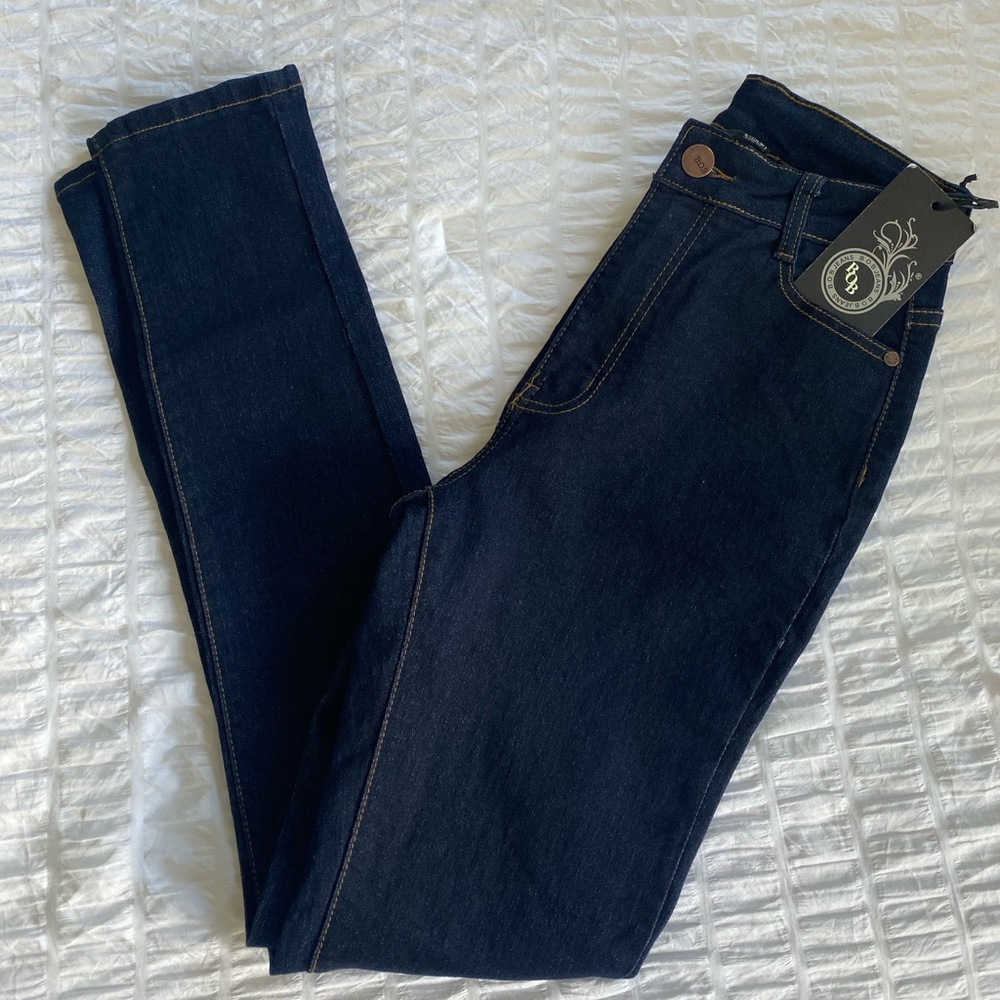 B.O.B Jeans Dark Wash Blue Skinny Jeans, Size 7/8